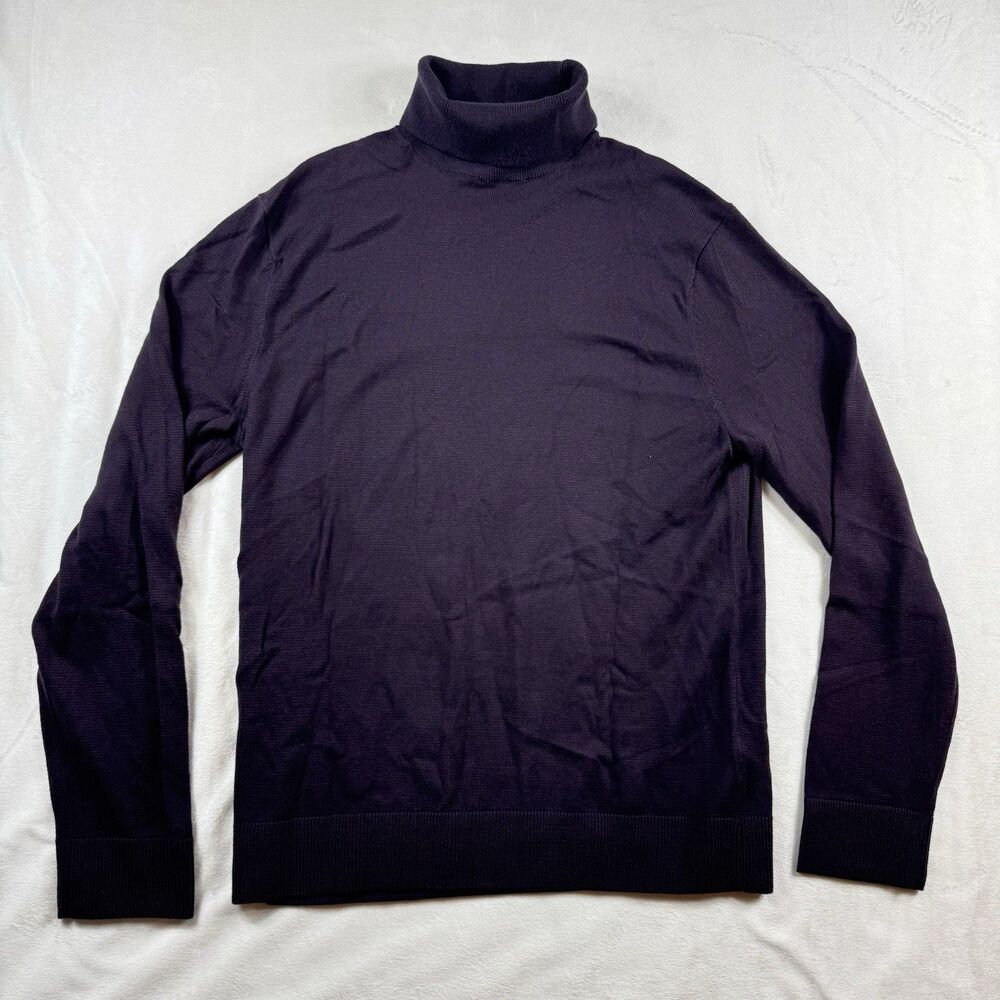 Abercrombie & Fitch Soft Turtleneck Sweater Cotton Cashmere Men L Purple NWT